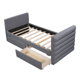 Modern Linen Upholstered Twin Daybed With Two Drawers