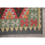 Modern Southwestern Kilim Diamond Handmade Wool Turkish Area Rug - 5'9" x 3'10"