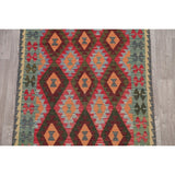 Modern Southwestern Kilim Diamond Handmade Wool Turkish Area Rug - 5'9" x 3'10"