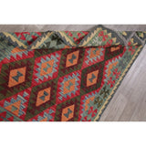 Modern Southwestern Kilim Diamond Handmade Wool Turkish Area Rug - 5'9" x 3'10"