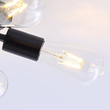 Modern Black 6-Light Unique Sputnik Semi Flush Mount Lighting Fixture