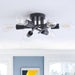 Modern Black 6-Light Unique Sputnik Semi Flush Mount Lighting Fixture