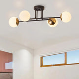 Modern Sputnik Glass Style Semi Flush Mount Lighting Fixture