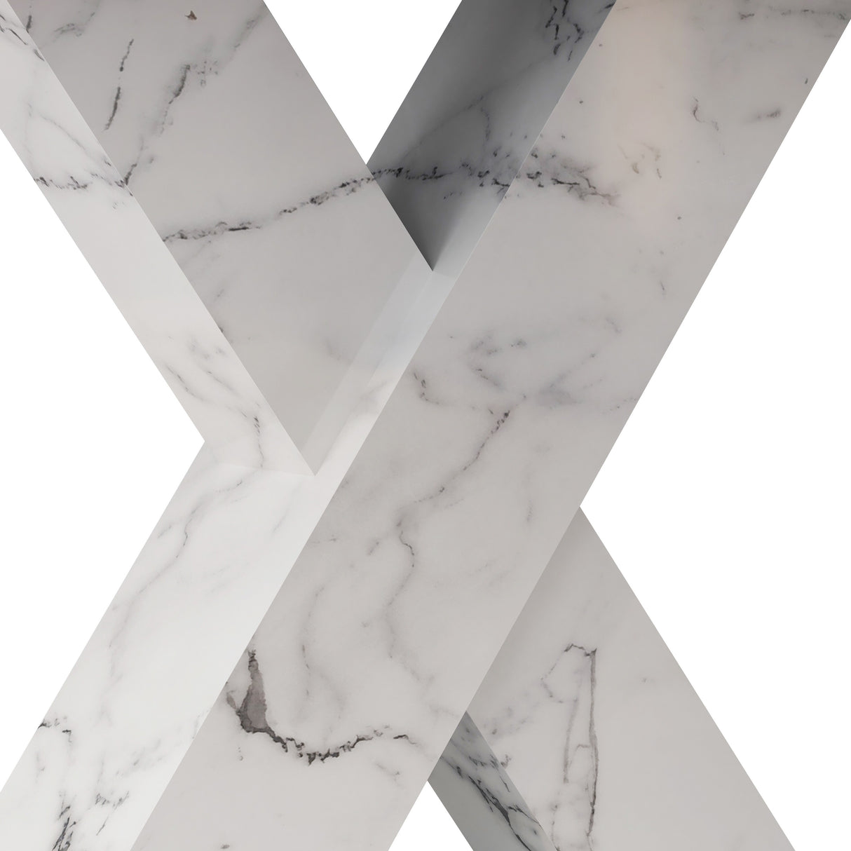 Modern Square Dining Table, Stretchable, White/Black Marble Table Top+MDF X-Shape Table Leg with Metal Base