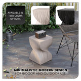Onyx Square Side Table in Fiberstone Modern Accent Side Table for Indoor and Outdoor