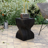 Onyx Square Side Table in Fiberstone Modern Accent Side Table for Indoor and Outdoor