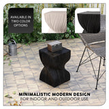 Onyx Square Side Table in Fiberstone Modern Accent Side Table for Indoor and Outdoor