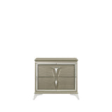 Modern Style 2-Drawer Nightstand Made with Wood & Mirrored Accents