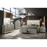 Modern Style 2-Drawer Nightstand Made with Wood & Mirrored Accents