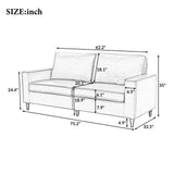 Modern Style 2-Seat Sofa PU Leather Upholstered Couch Furniture for Home Office