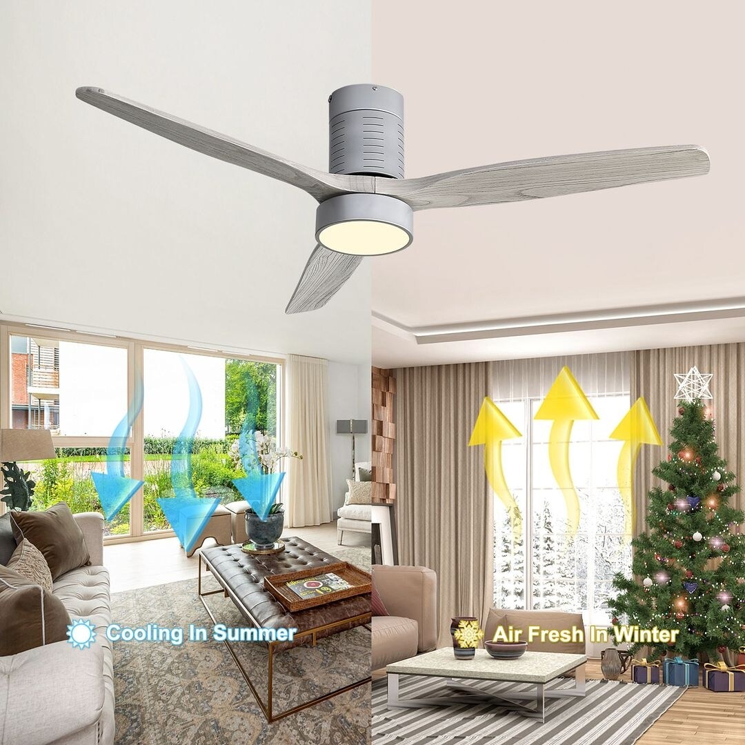 Modern Style 52 Inch Indoor Flush Mount Ceiling Fan