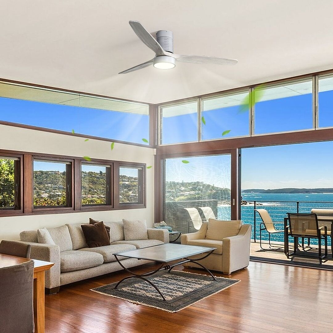 Modern Style 52 Inch Indoor Flush Mount Ceiling Fan