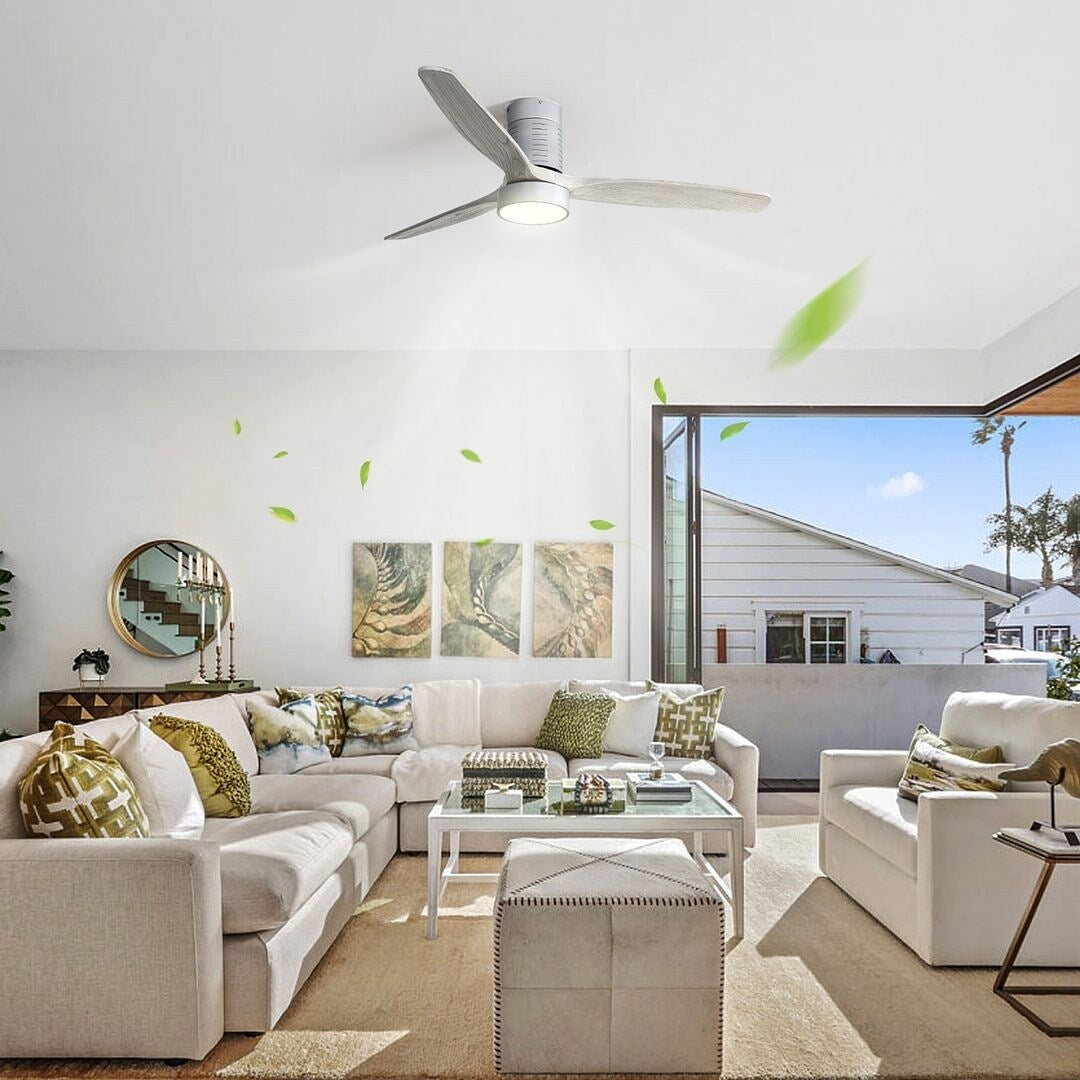 Modern Style 52 Inch Indoor Flush Mount Ceiling Fan
