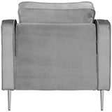 Modern Style Armchair Velvet Upholstered Couch Furniture with Sloped Arms and Metal Legs for Home or Office (1-Seat)