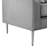 Modern Style Armchair Velvet Upholstered Couch Furniture with Sloped Arms and Metal Legs for Home or Office (1-Seat)