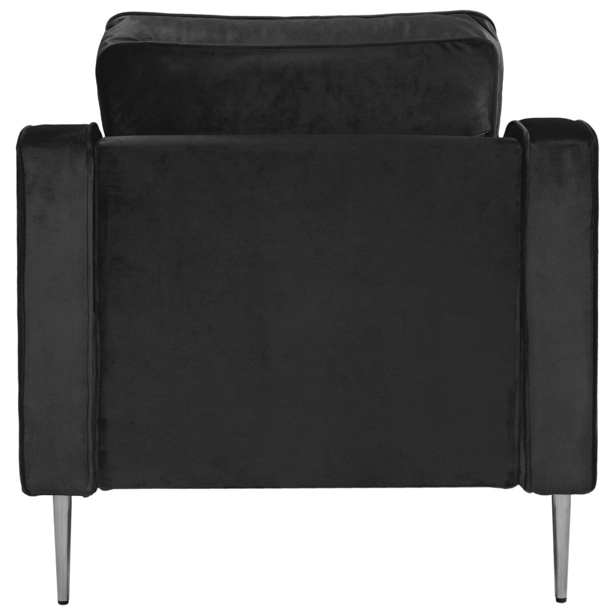 Modern Style Armchair Velvet Upholstered Couch Furniture with Sloped Arms and Metal Legs for Home or Office (1-Seat)