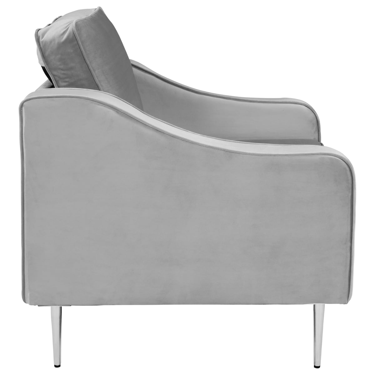 Modern Style Armchair Velvet Upholstered Couch Furniture with Sloped Arms and Metal Legs for Home or Office (1-Seat)