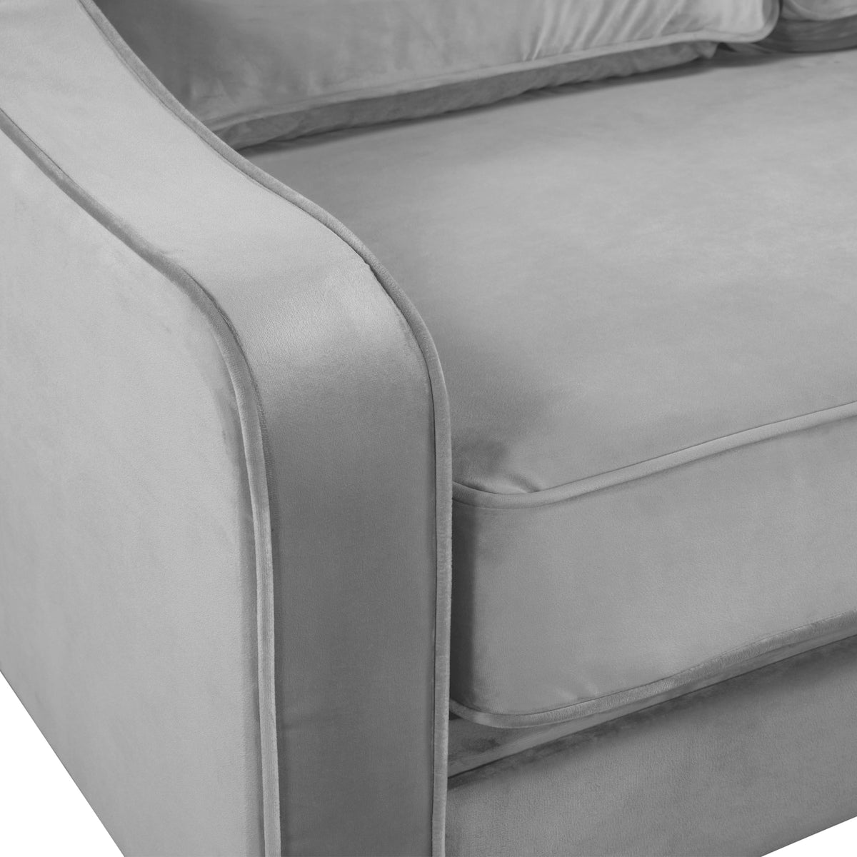 Modern Style Armchair Velvet Upholstered Couch Furniture with Sloped Arms and Metal Legs for Home or Office (1-Seat)