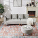 Modern Style Curved PU Leather Sofa Couch with Movable Storage Ottoman and Pillows