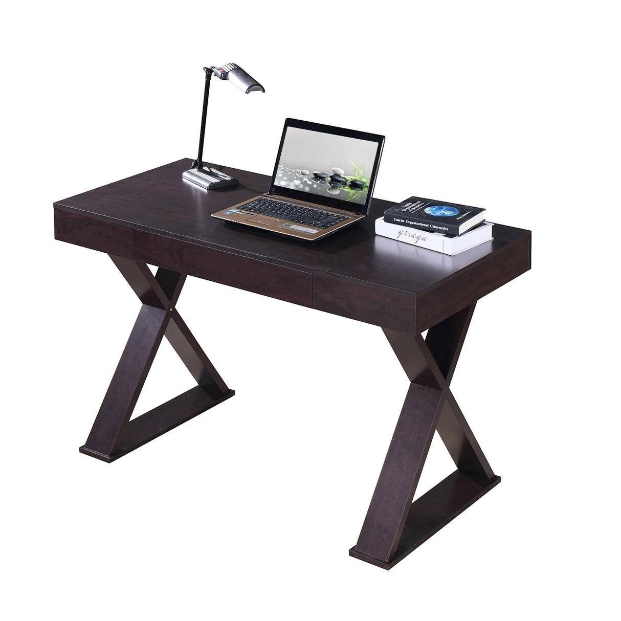 Modern Style Desk With a Drawer and Funky X-legs,Suitable for Home Study, Company Office and other Places