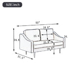 Modern Style Loveseat Velvet Upholstered Couch Furniture for Home or Office (2-Seat)