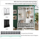 Modern Style Multiple Functions Hallway Coat Rack with Metal Black Hooks