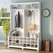 Modern Style Multiple Functions Hallway Coat Rack with Metal Black Hooks
