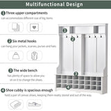 Modern Style Multiple Functions Hallway Coat Rack with Metal Black Hooks