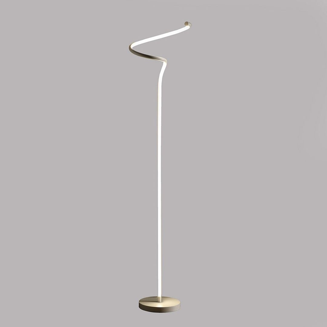 Modern Style S-Shape Misty White Curved Spiral Tube Angled LED Floor Lamp