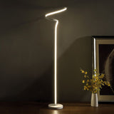 Modern Style S-Shape Misty White Curved Spiral Tube Angled LED Floor Lamp