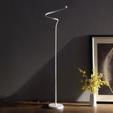 Modern Style S-Shape Misty White Curved Spiral Tube Angled LED Floor Lamp