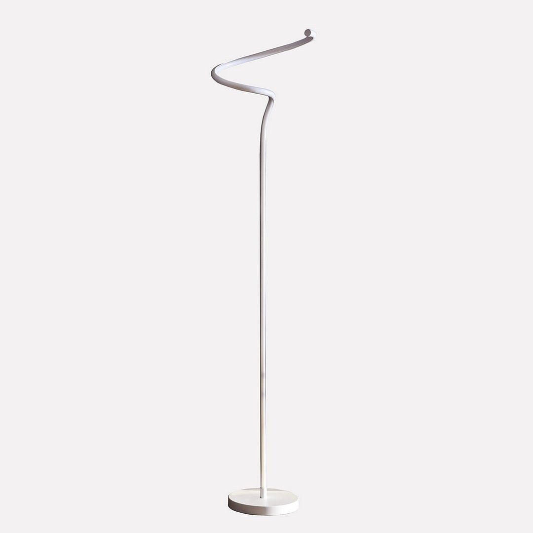Modern Style S-Shape Misty White Curved Spiral Tube Angled LED Floor Lamp