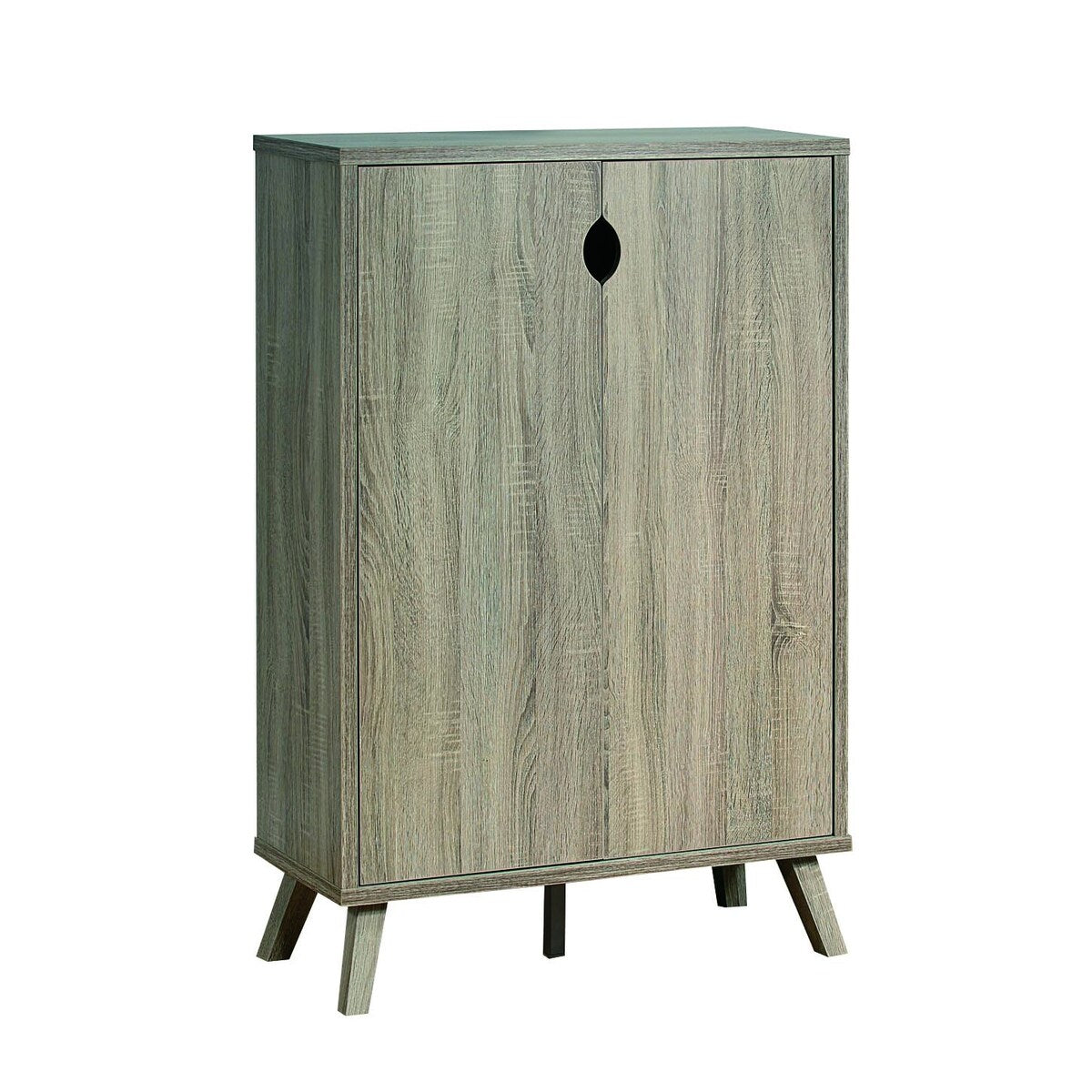 Modern Style Shoe Cabinet Dark Taupe With Five Shelves