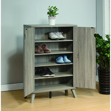 Modern Style Shoe Cabinet Dark Taupe With Five Shelves
