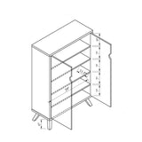 Modern Style Shoe Cabinet Dark Taupe With Five Shelves