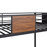 Modern Style Steel Frame Bunk Bed with Safety Rail, Built-in Ladder for Bedroom, Dorm, Boys, Girls, Adults