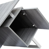 Modern Style Techni Mobili Office Desk Workstation, with 3 Storage Chest of Drawers and MDF Panel & Track Metal Legs