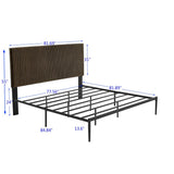 Modern Style Velvet Upholstered Platform Bed, Strong Metal Frame, Easy Assembly, King Size