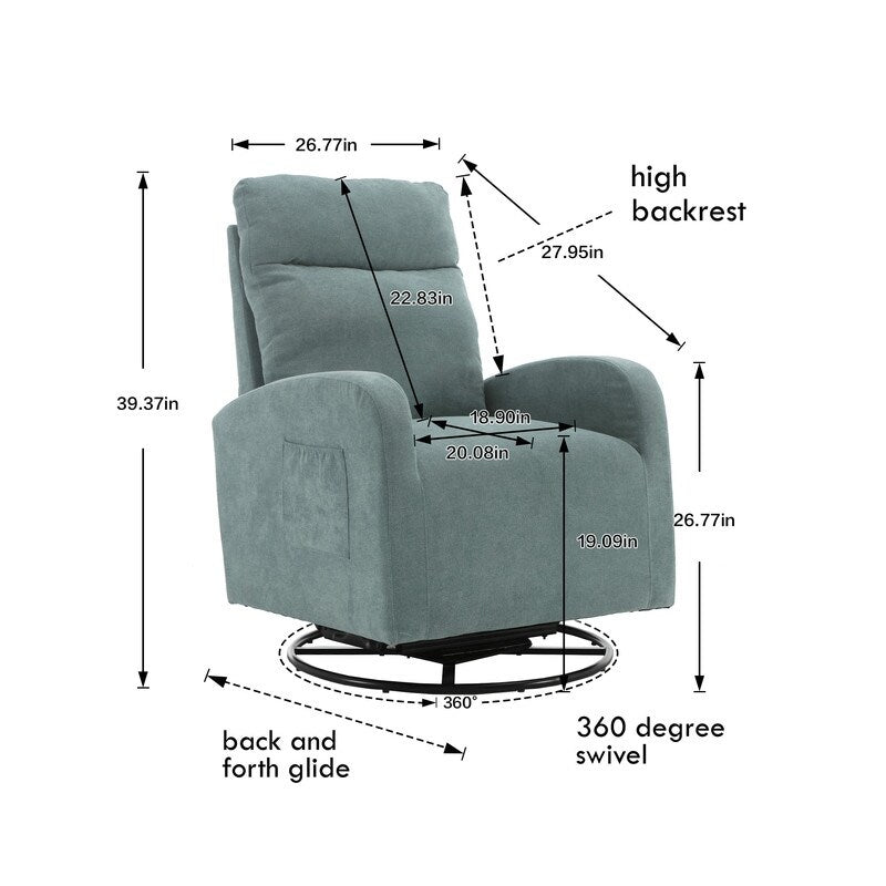 Modern Swivel Glider Chair Upholstered Accent Glider Rocker for Baby Overstock