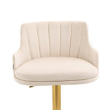 Modern Swivel Velvet Counter Height Adjustable Bar Stools Set of 2