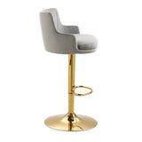 Modern Swivel Velvet Counter Height Adjustable Bar Stools Set of 2