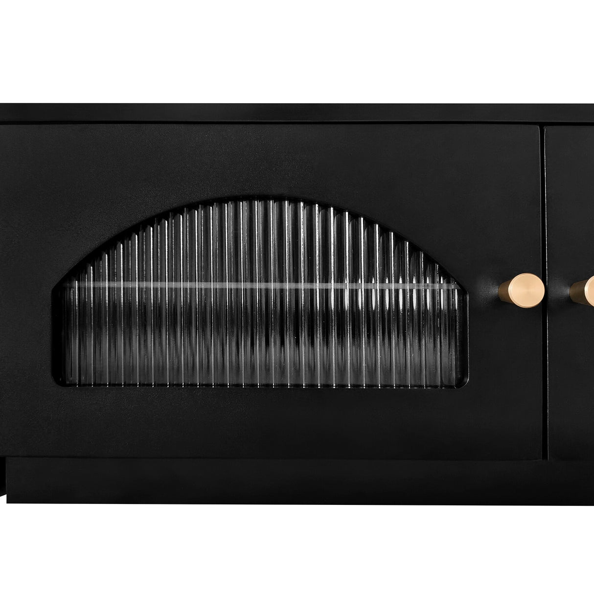 Modern TV Stand Media Console Cabinets w/ Fluted Glass Doors for TVs Up to 90'', TV Cabinet Entertainment Center w/ 4 Drawers