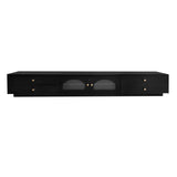 Modern TV Stand Media Console Cabinets w/ Fluted Glass Doors for TVs Up to 90'', TV Cabinet Entertainment Center w/ 4 Drawers