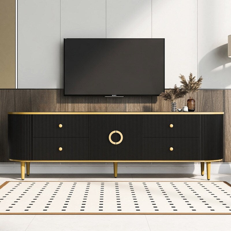 Modern TV Stand for TVs up to 80 Inches, Entertainment Center , Wood TV Console Table
