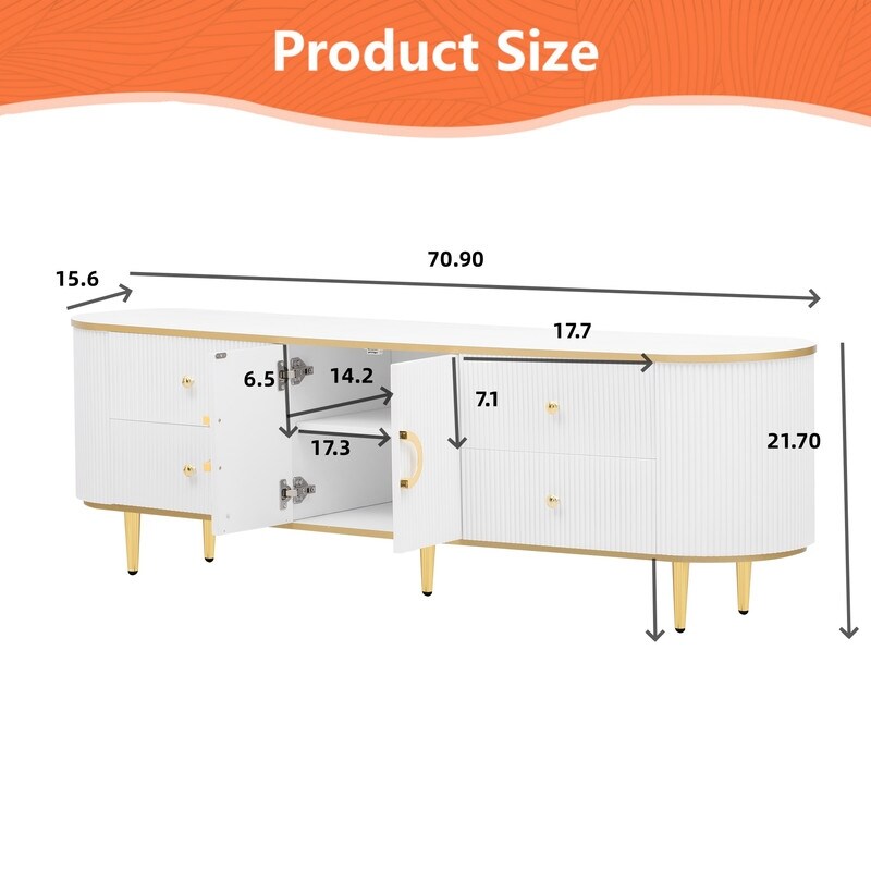 Modern TV Stand for TVs up to 80 Inches, Entertainment Center , Wood TV Console Table