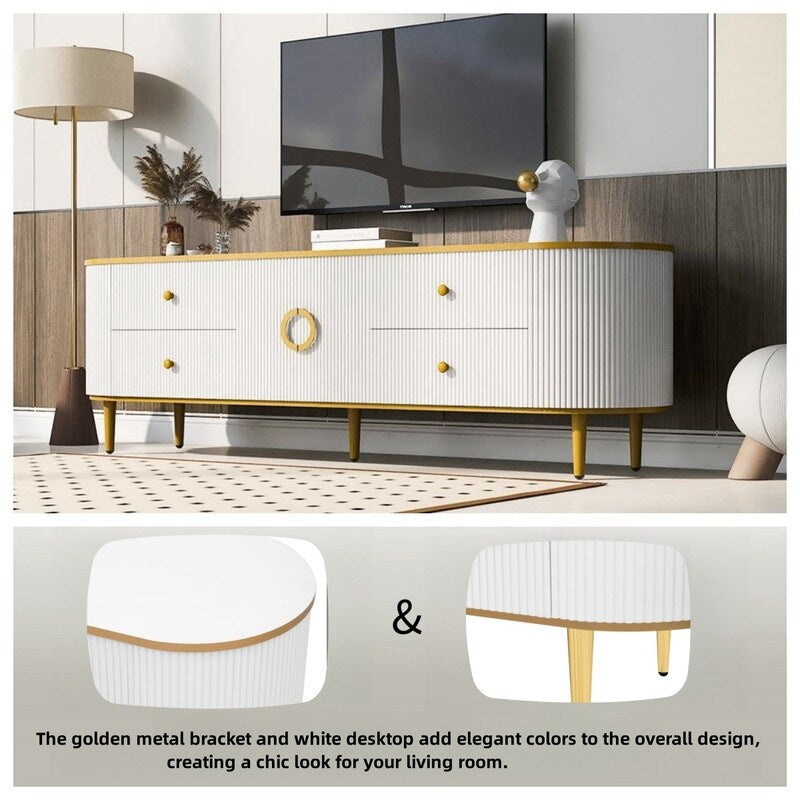 Modern TV Stand for TVs up to 80 Inches, Entertainment Center , Wood TV Console Table