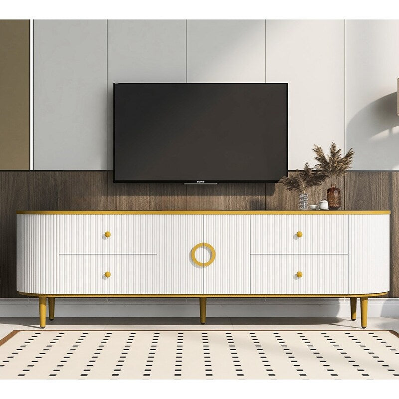 Modern TV Stand for TVs up to 80 Inches, Entertainment Center , Wood TV Console Table