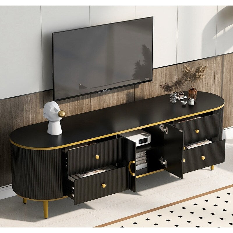 Modern TV Stand for TVs up to 80 Inches, Entertainment Center , Wood TV Console Table