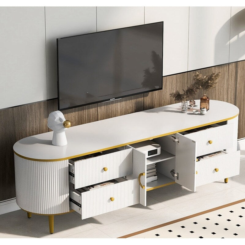 Modern TV Stand for TVs up to 80 Inches, Entertainment Center , Wood TV Console Table
