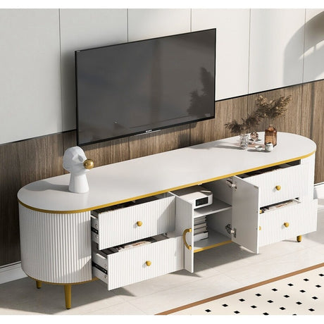 Modern TV Stand for TVs up to 80 Inches, Entertainment Center , Wood TV Console Table